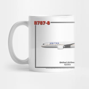 Boeing B787-8 - United Airlines (Art Print) Mug